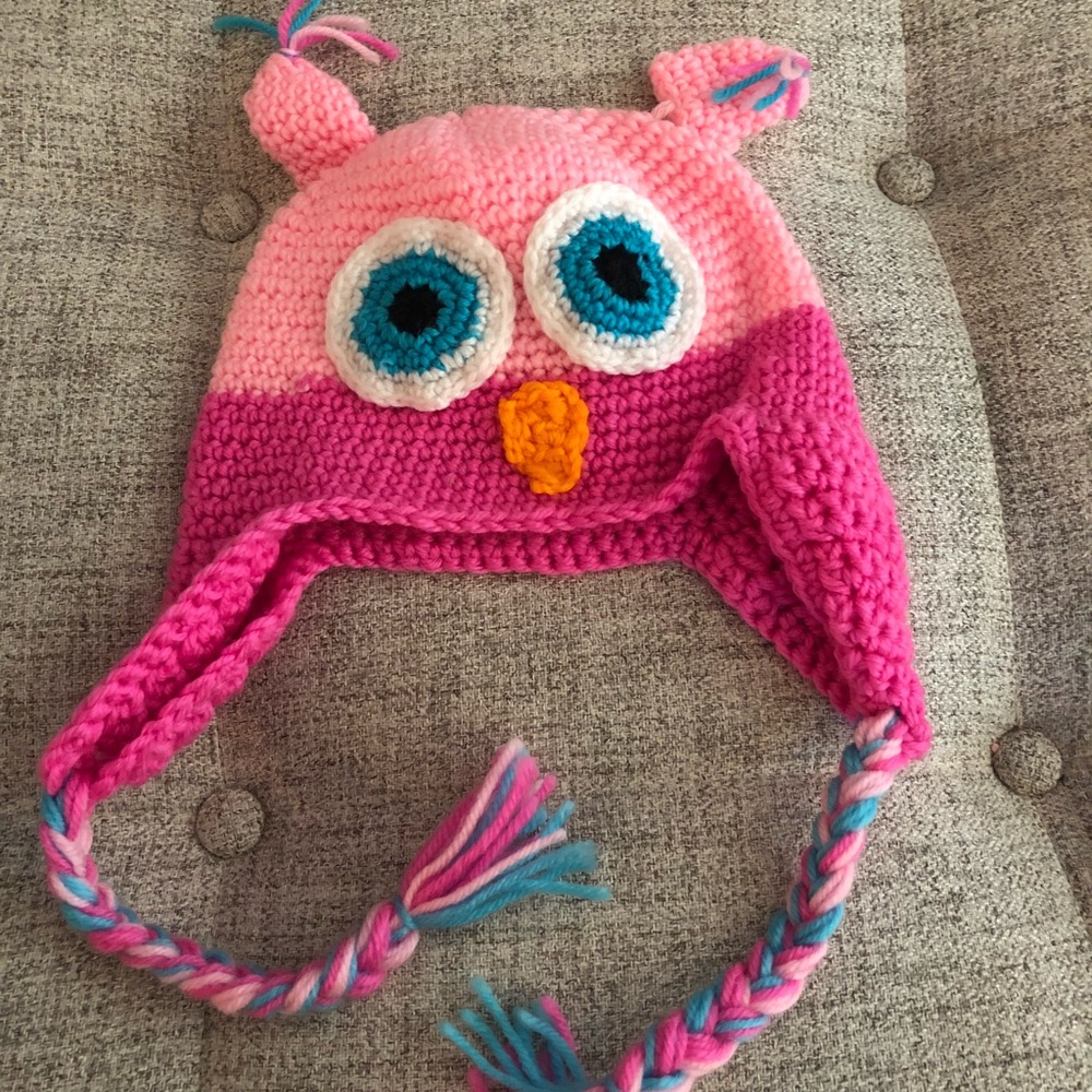 Toddler girls winter owl hat